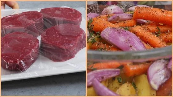Prepare the Steaks and Roast the Vegetables