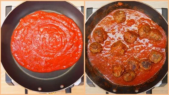 Simmer the meatballs in marinara sauce