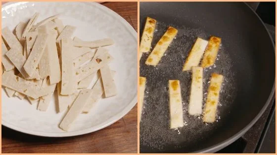 Make the crispy tortilla strips